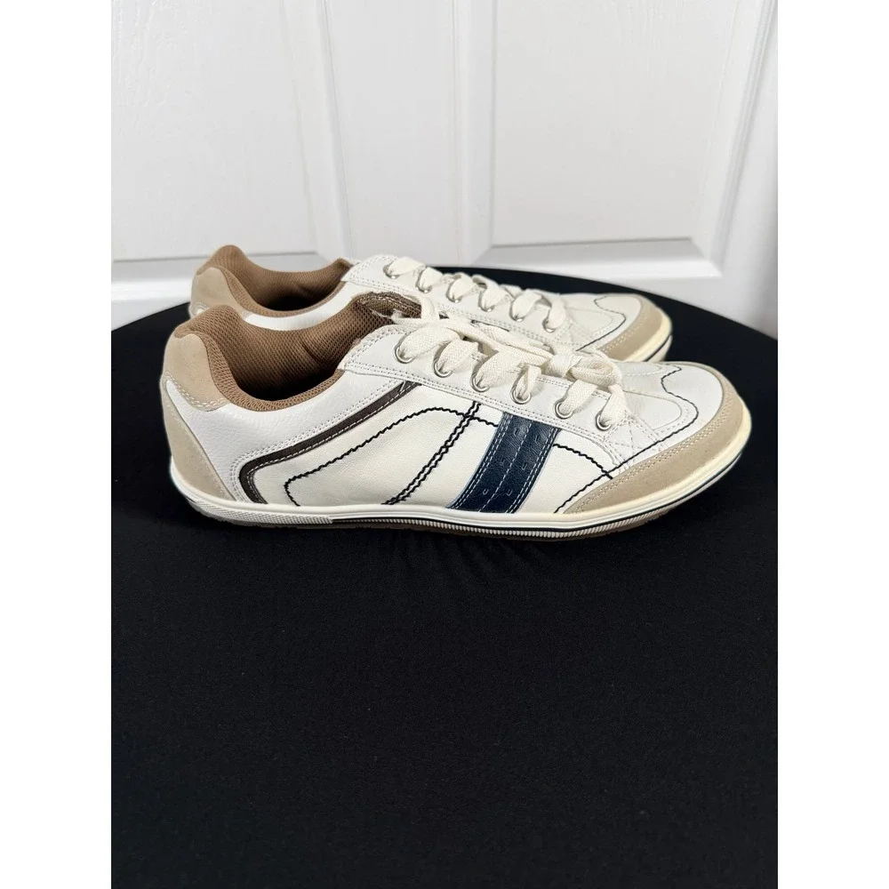 Day Five Renegade Mens Sneakers White Navy Tan Low Top Casual Shoes 317115 11M